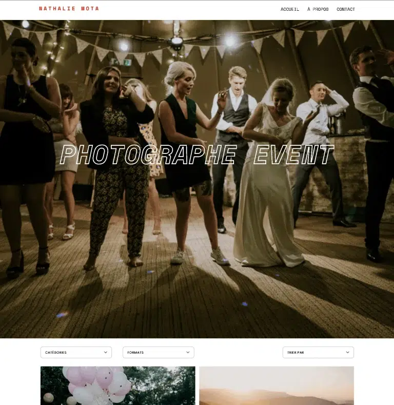 conception d&rsquo;un site pour photographe